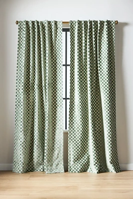 Carmine Woven Checkered Curtain