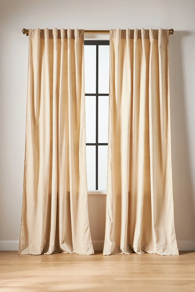 Milo Piped Velvet Curtain