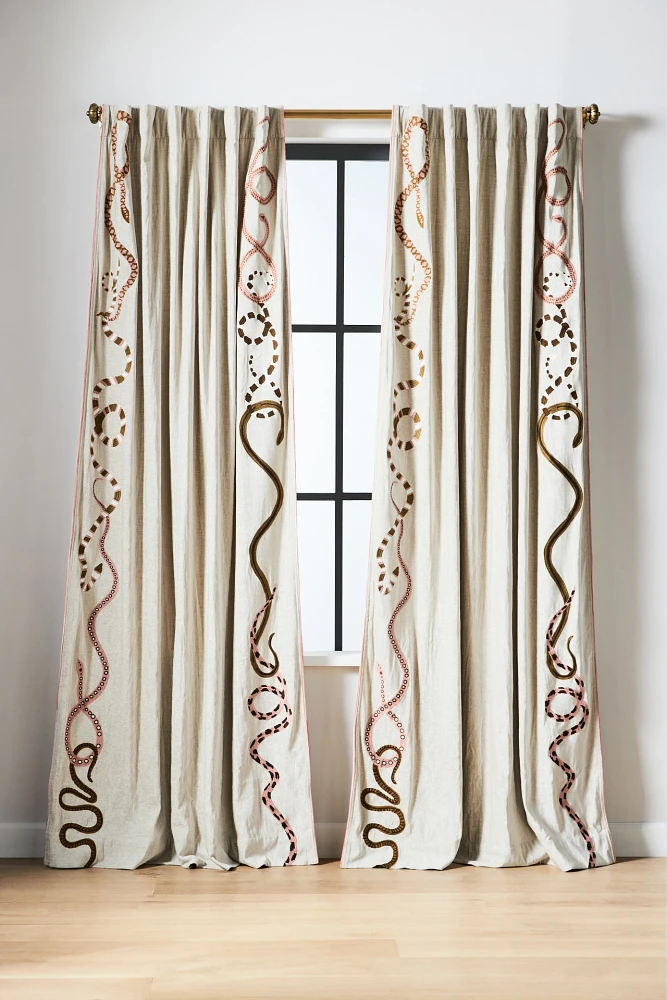 Marwa Embroidered Snakes Curtain