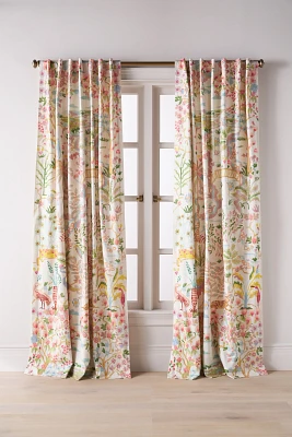 Tales Menagerie Cotton Printed Curtain