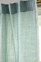 Amande Linen Cotton Curtain With Striped Trim