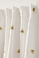 Abeille Embroidered Bee Cotton-Blend Blackout Curtain