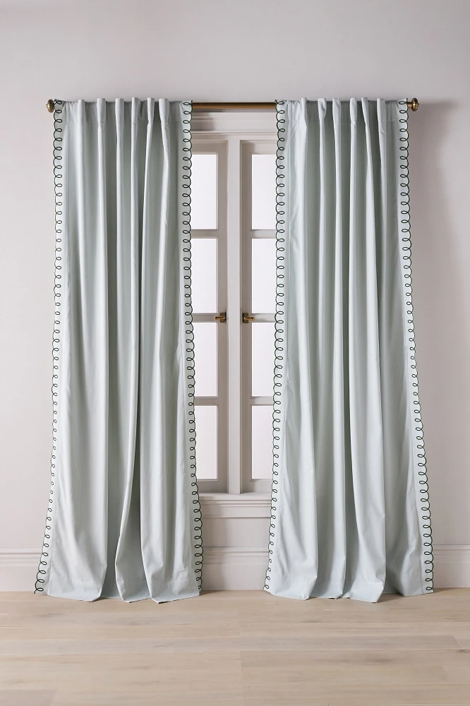 Maeve by Anthropologie Loop Embroidered Cotton Curtain