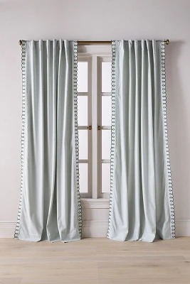 Maeve by Anthropologie Loop Embroidered Cotton Curtain