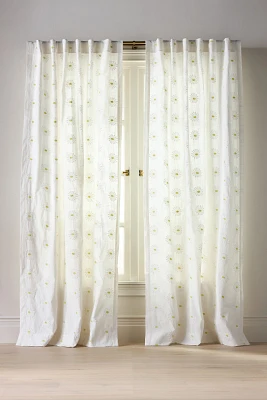 Lotte Cotton Embroidered Daisy Curtain