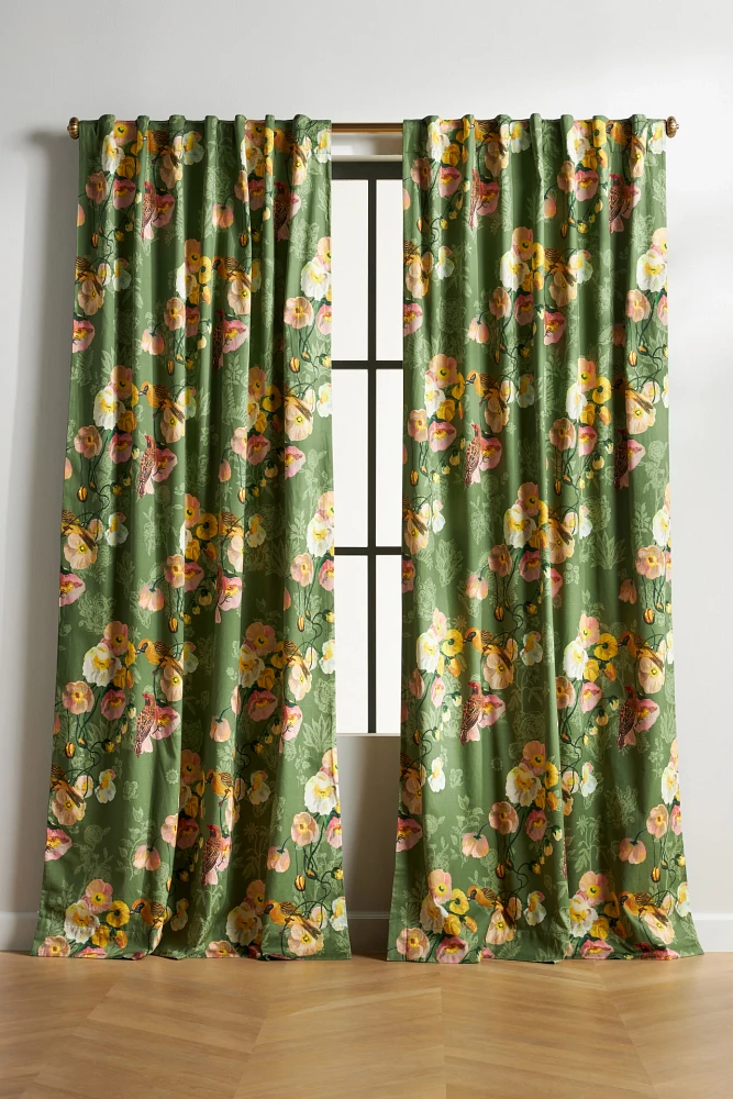 Nathalie Lete Marais Bird Printed Cotton Curtain