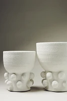 White Spheres Textured Ceramic Planter