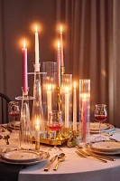 Large Decorator Ribbed Glass Candle Holder