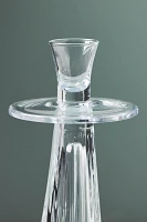 Large Decorator Ribbed Glass Candle Holder