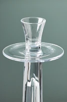 Large Decorator Ribbed Glass Candle Holder