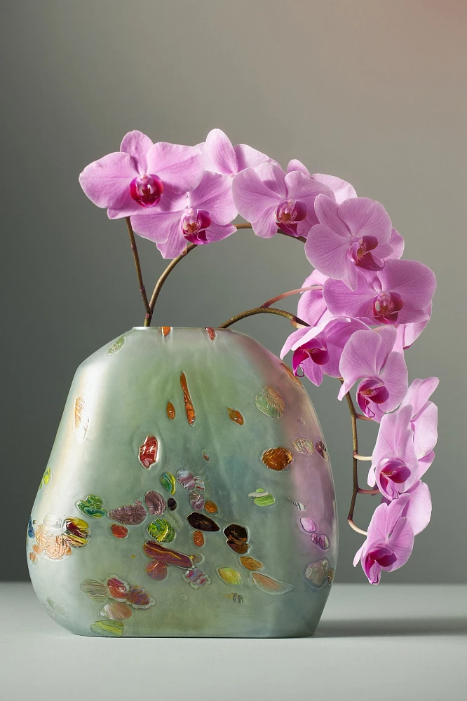 Handmade Speckled Art Glass Vase