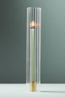 Ribbed Glass Chimney Candle Shade