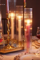 Ribbed Glass Chimney Candle Shade