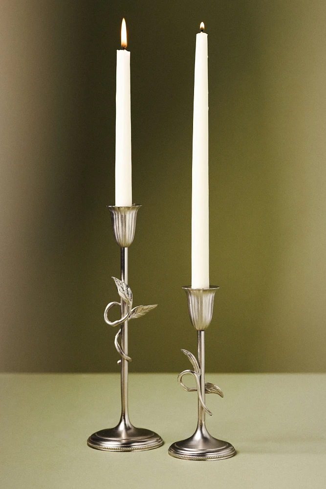 Hera Silver Metal Candleholder