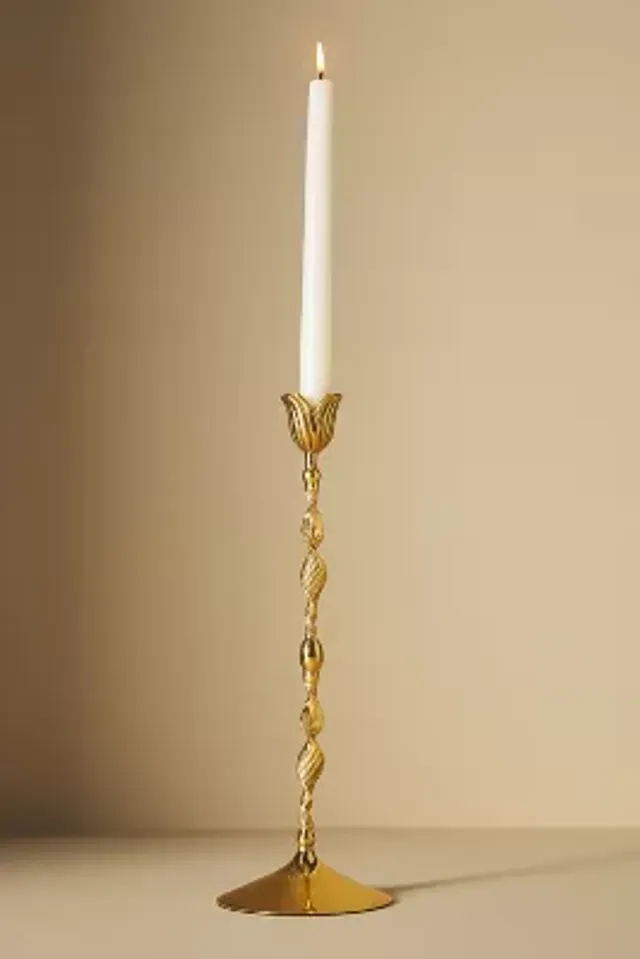 Curved Marble Taper Candle Holder