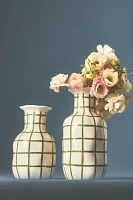 Green Checkered Vase