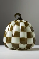 Checkered Glass Pumpkin Decorative Object