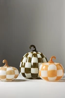 Checkered Glass Pumpkin Decorative Object