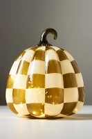 Checkered Glass Pumpkin Decorative Object