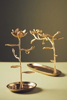 Mina Floral Gold Metal Jewelry Stand