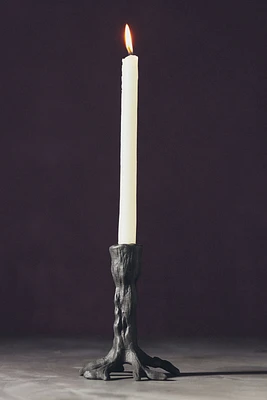 Black Tree Trunk Metal Candleholder