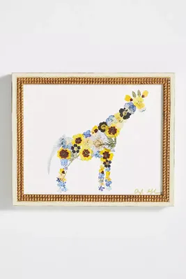 Pressed Flower Giraffe Wall Art