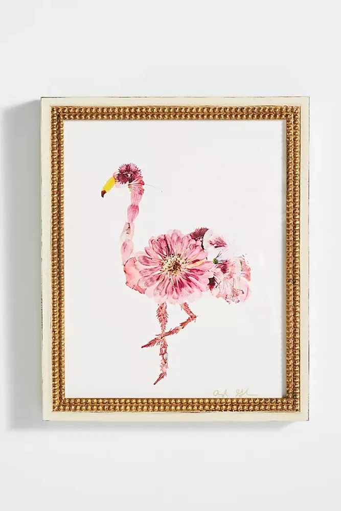 Floral Flamingo Wall Art