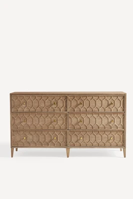 Textured Trellis Six-Drawer Dresser