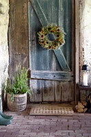 Flax and Safflower Bouquet Wreath