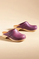 Swedish Hasbeens Leather Clogs