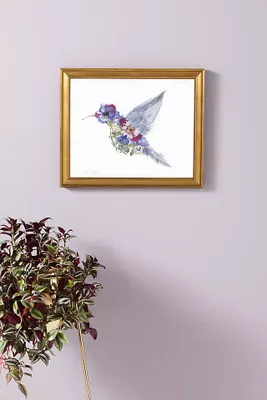 Pressed Floral Hummingbird Wall Art