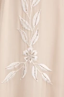 BHLDN Belize Embroidered A-Line Long-Sleeve V-Neck Gown