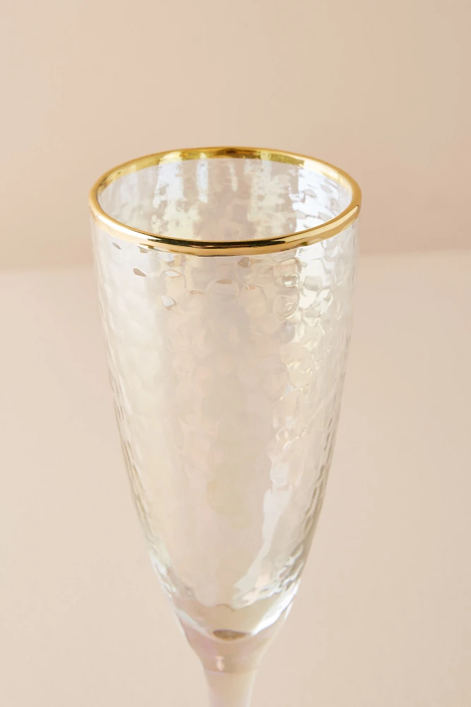 Zaza Lustered Flutes, Set of 4
