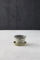 Earth Fired Clay Thin Rim Pot + Saucer Set