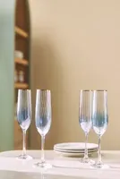 Waterfall Flutes, Set of 4