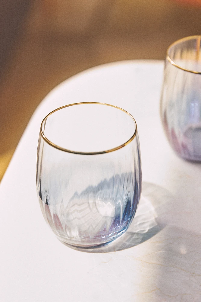 Waterfall Stemless Wine Glasses, Set of 4