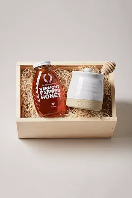 Farmhouse Pottery Beehive Honey Pot and Honey Gift Set