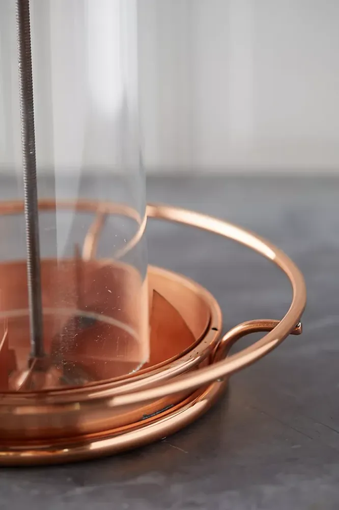 Short Solid Copper Bird Feeder