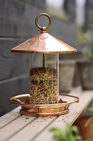 Short Solid Copper Bird Feeder