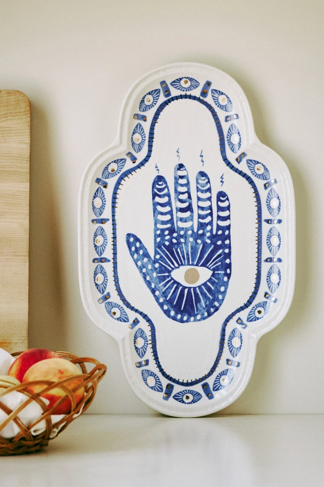 Hamsa Stoneware Platter