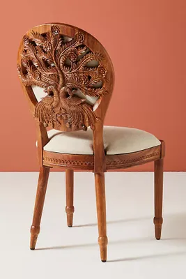 Handcarved Peacock Dining Chair