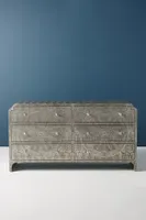 Hand-Embossed Lotus Six-Drawer Dresser