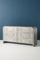 Hand-Embossed Lotus Six-Drawer Dresser