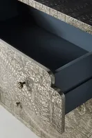 Hand-Embossed Lotus Six-Drawer Dresser