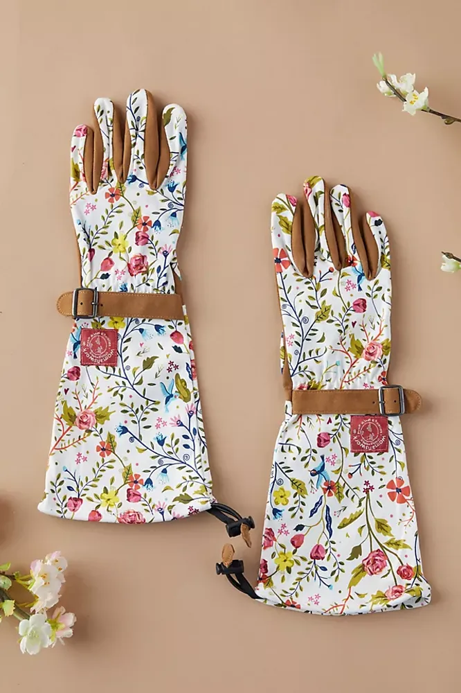 Long Floral Garden Gloves