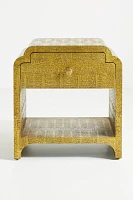 Hand-Embossed Lotus Nightstand