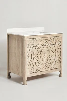 Handcarved Lombok Single Bathroom Vanity