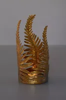 Golden Fern Candle Holder