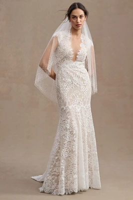 Wtoo by Watters Philomene Lace Cap-Sleeve Wedding Gown