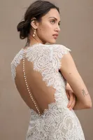 Wtoo by Watters Philomene Lace Cap-Sleeve Wedding Gown
